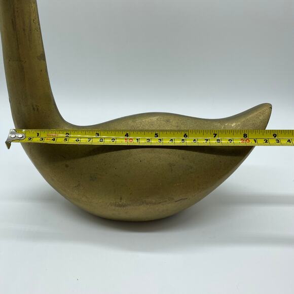 Mid Century Large Brass Swan Geese Bird Pair 16" Figurine Decor - Picture 9 of 16